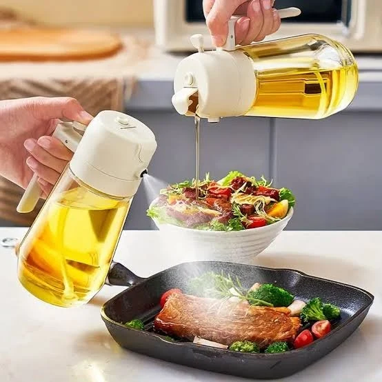 2-in-1 Oil Sprayer & Pour Bottle (Leak-Proof Design)