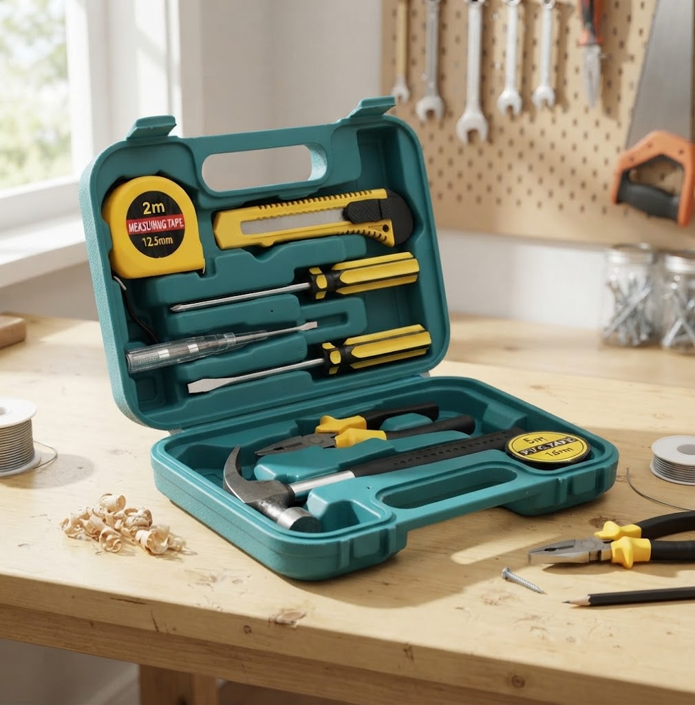 9-in-1 Home Repair Tool Kit with Carry Case