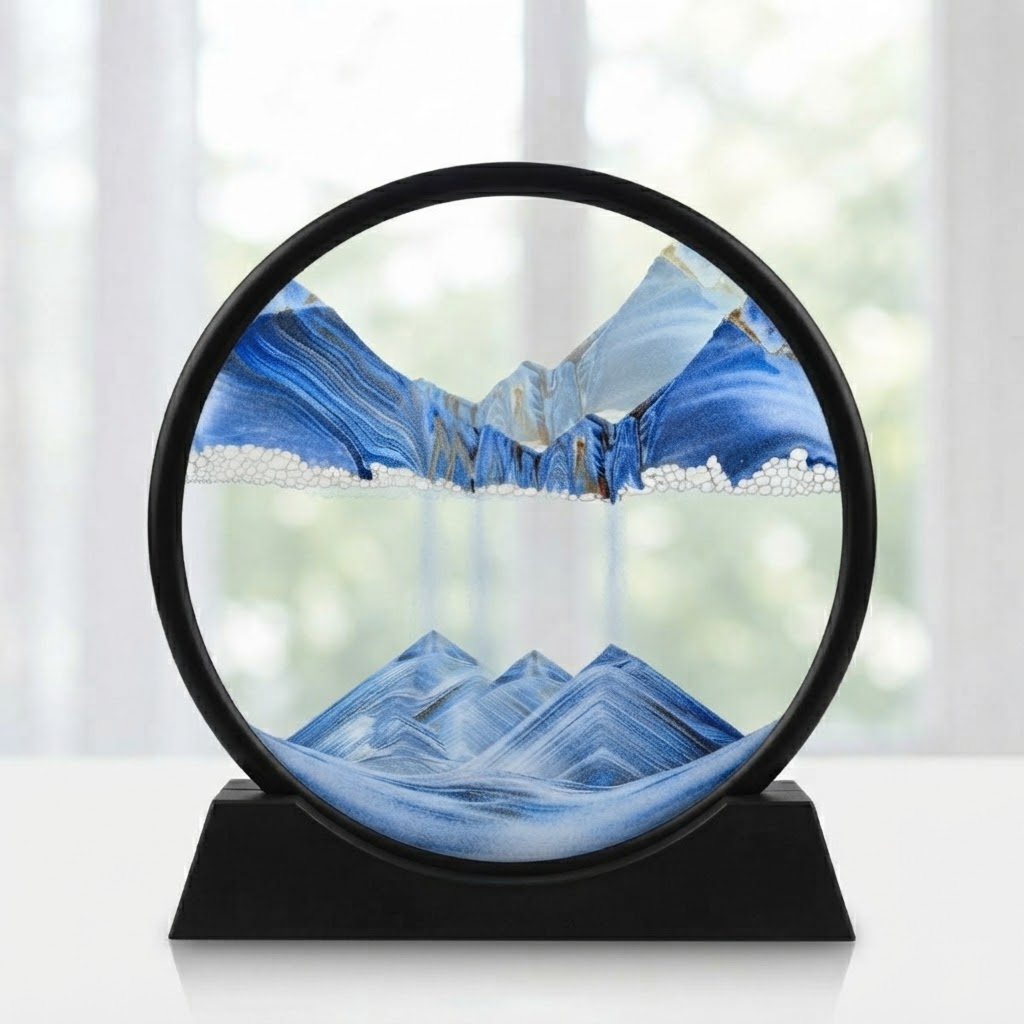 3D Moving Sand Art Lamp – Liquid Flowing Sand Picture Night Light for Home Decor
