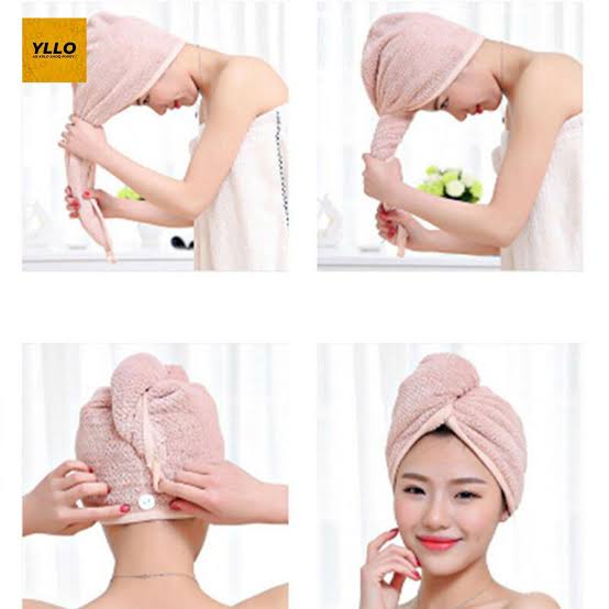 Microfiber Hair Drying Turban Towel | Quick-Dry Hair Wrap with Button