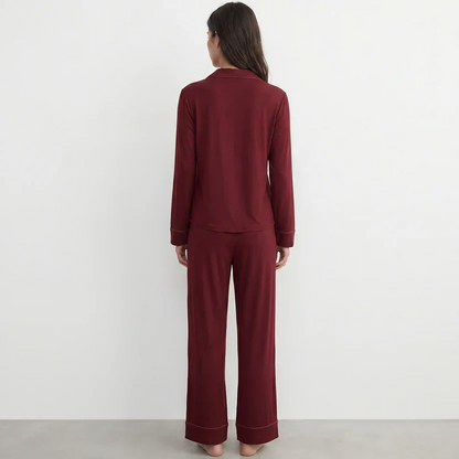 Women's Maroon Pajama Set