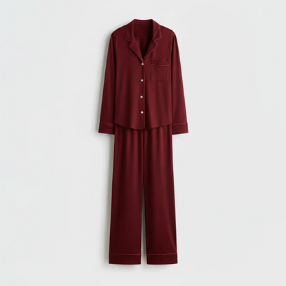 Women's Maroon Pajama Set