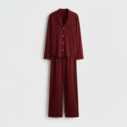 Women's Maroon Pajama Set