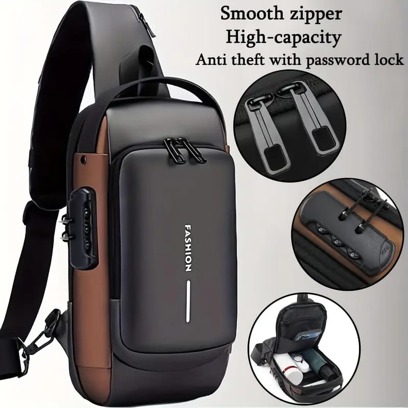Anti-Theft Crossbody Sling Bag with Password Lock