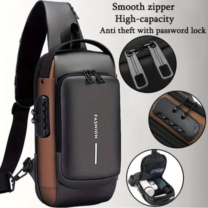 Anti-Theft Crossbody Sling Bag with Password Lock