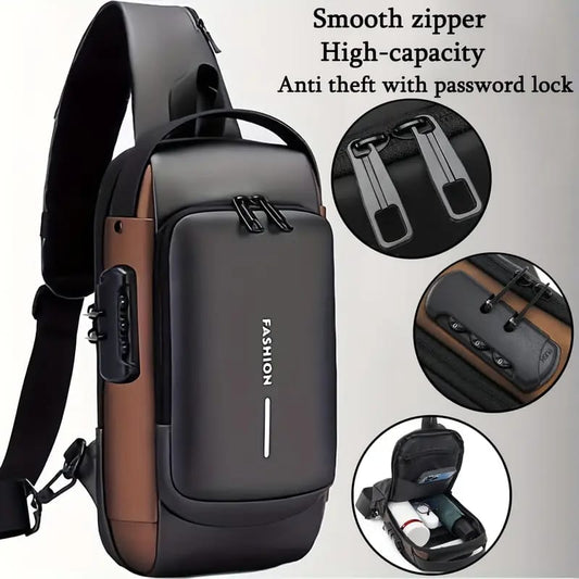 Anti-Theft Crossbody Sling Bag with Password Lock