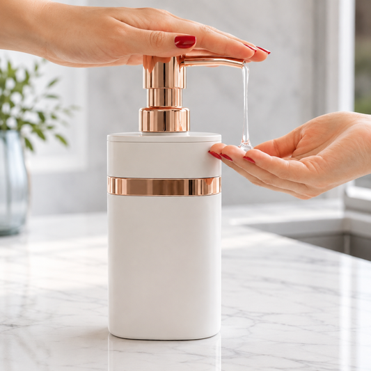 Rose Gold Soap Dispenser – Elegant Bathroom & Kitchen Pump Bottle