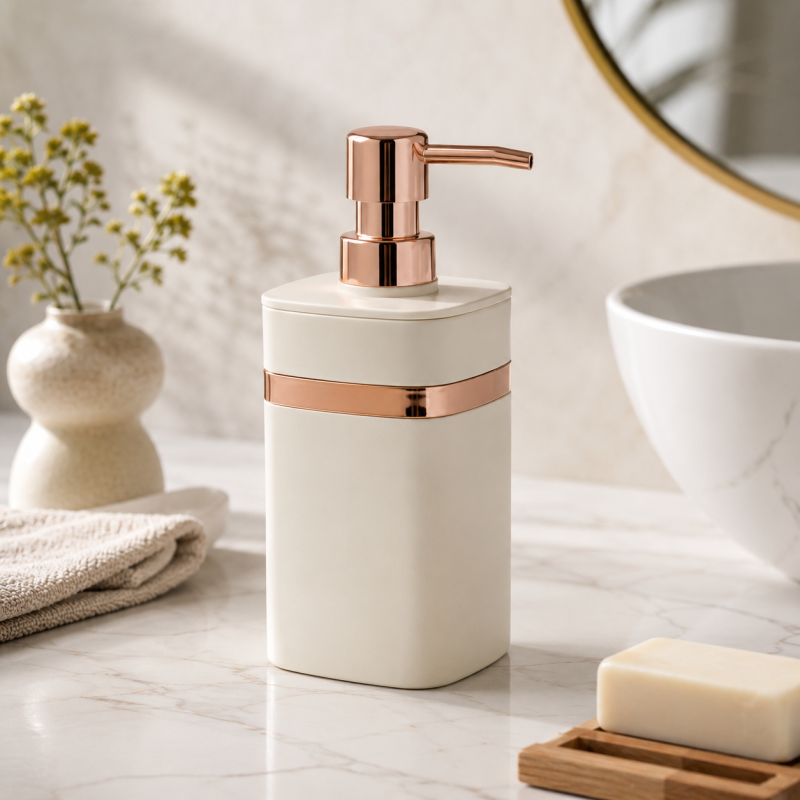 Rose Gold Soap Dispenser – Elegant Bathroom & Kitchen Pump Bottle