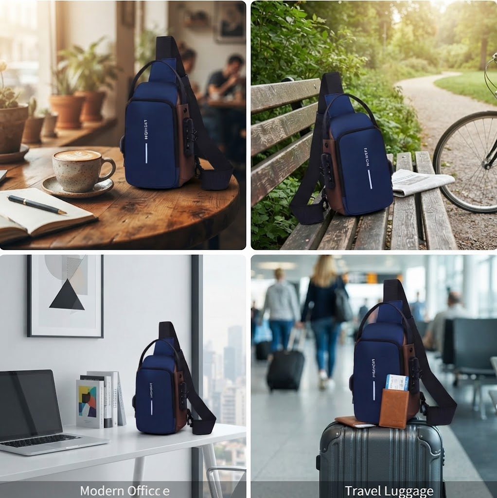 Anti-Theft Crossbody Sling Bag with Password Lock