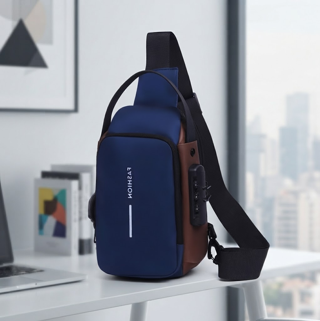 Anti-Theft Crossbody Sling Bag with Password Lock