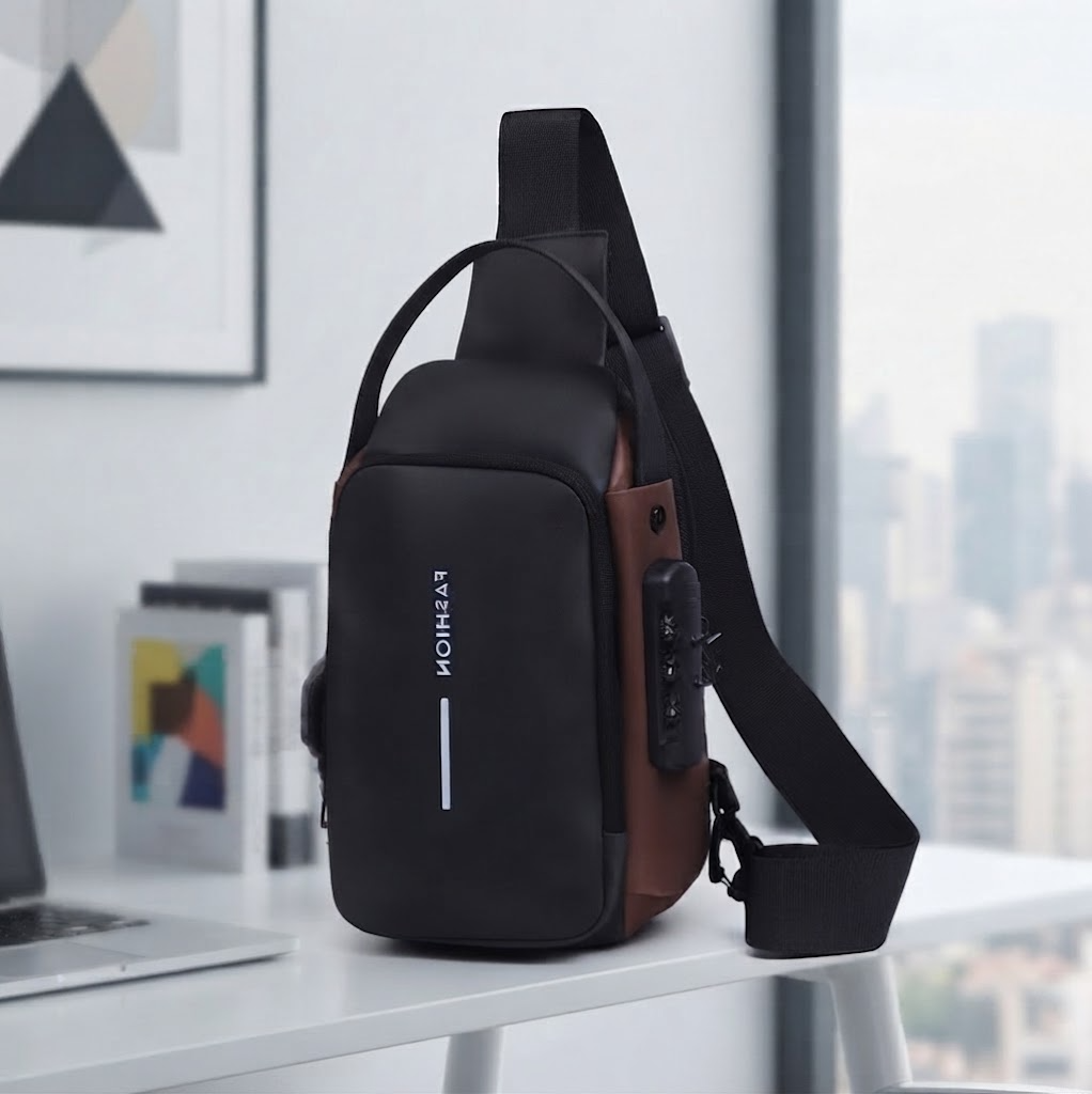Anti-Theft Crossbody Sling Bag with Password Lock