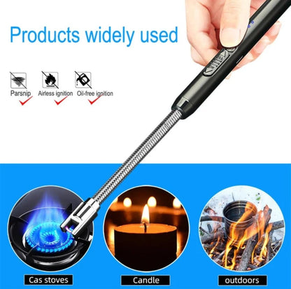 USB Rechargeable Electric Arc Lighter | Flexible Long Neck | Windproof & Flameless