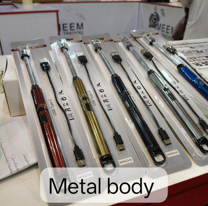 USB Rechargeable Electric Arc Lighter | Flexible Long Neck | Windproof & Flameless