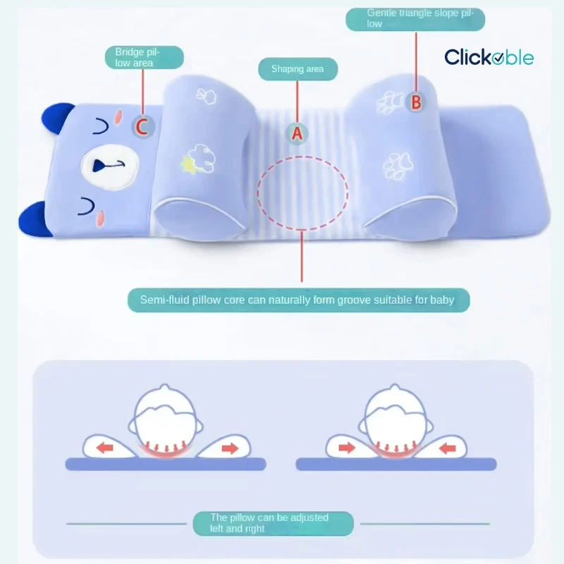 Baby Head Shaping Pillow – Flat Head Prevention Support Cushion