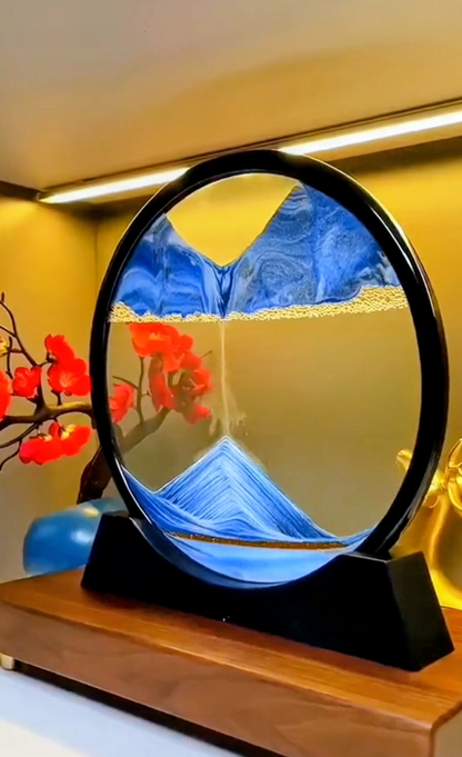 3D Moving Sand Art Lamp – Liquid Flowing Sand Picture Night Light for Home Decor
